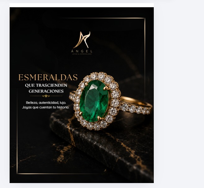 Anillo Ángel en Oro 18K con esmeralda colombiana